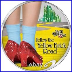 2017 Cook Islands Wizard of Oz Silver Coin with Swarovski Crystals Ruby Slippers