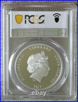 2017 Cook islands $5 Crocodile Jaguar Predator Prey PCGS PR 69 Prf Silver Coin