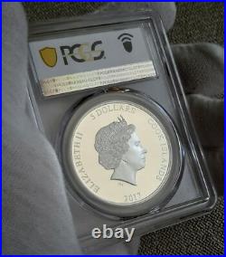 2017 Cook islands $5 Crocodile Jaguar Predator Prey PCGS PR 69 Prf Silver Coin