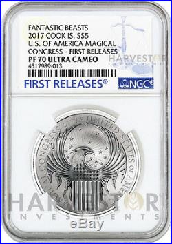 2017 Fantastic Beasts Magical Congress Silver Coin Ngc Pf70 First Releases
