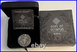 2017 Gods of Olympus Hades 2oz Silver Cook Islands Antiqued High Relief Coin