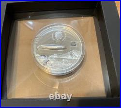 2017 Graf Zeppelin 3 oz Silver Proof Coin + Patch, Cook Islands, Only 499 Minted
