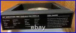 2017 Graf Zeppelin 3 oz Silver Proof Coin + Patch, Cook Islands, Only 499 Minted