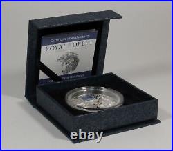 2017 PAVO CHRISTATUS Peacock Royal DelftT 50g Silver $10 Coin Cook Islands