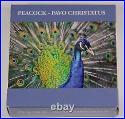 2017 PAVO CHRISTATUS Peacock Royal DelftT 50g Silver $10 Coin Cook Islands