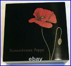 2017 Remembrance Poppy 1 oz Silver $5 PCGS PL 70 Box & COA
