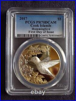 2017 SHADES OF NATURE Hummingbird Cook Islands PCGS PR70 Ultra Cameo Coin