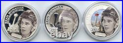 2017 Sean Monahan 9999 Silver 1 oz 3-Coin Set $5 Upper Deck Cook Islands H818