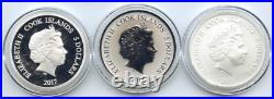 2017 Sean Monahan 9999 Silver 1 oz 3-Coin Set $5 Upper Deck Cook Islands H818