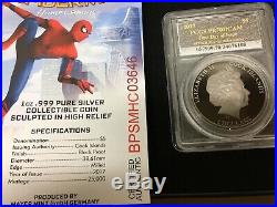 2017 SpiderMan Homecoming 1oz. 999 Black Proof Silver Coin PCGS PR-70 DCAM 25K