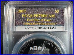 2017 Spider-Man Homecoming Black Proof First Day of Issue PR-70 DCAM 1 oz Silver