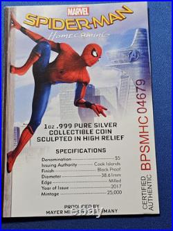2017 Spiderman Homecoming Black Proof PCGS PR69DCAM FDOI WithBox & COA 2017 Spiderman Homecoming Black Proof PCGS PR69DCAM FDOI WithBox & COA