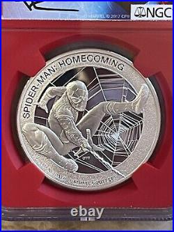 2017 cook island spider-man homecoming ngc pf70 ultra cameo silver coin