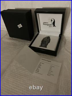 2018 $20 Cook Islands Emperor Penguin 88g. 999 Silver Antique Finish. Has Toning