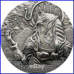 2018 $20 Cook Islands Ra Sun God 3oz. 999 Silver Antiqued Coin