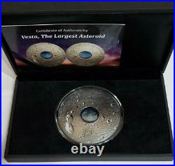 2018 $20 VESTA THE LARGEST ASTEROID Hed DIOGENITE Meteorite 3 Oz Silver Coin
