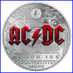 2018 AC/DC Black Ice $10 Dollars Silver Proof Coin Cook Islands 2 oz