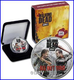 2018 AMC The Walking Dead All Out War. 999 Silver 1oz. Proof COOK ISLANDS $2