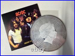 2018 Cook Is 1/2oz Silver $2 Record Shaped Banknote AC/DC Highway to Hell