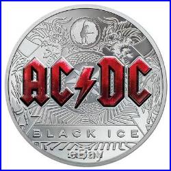2018 Cook Islands $10 AC/DC BLACK ICE 2oz Silver Proof Coin