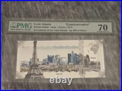 2018 Cook Islands $1 Skyline Dollar Paris commemorative silver foil note