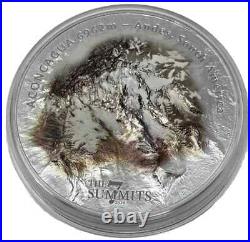 2018 Cook Islands $25 Fine Silver 5oz Aconcagua 7 Summits