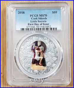 2018 Cook Islands 2 oz Little Secrets. 999 Silver $10 Coin PCGS MS70 FDOI