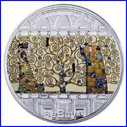 2018 Cook Islands 3 Oz Gustav Klimt Tree of Life Masterpieces of Art Silver Coin