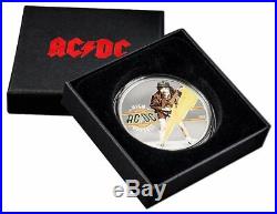 2018 Cook Islands ACDC High Voltage 1/2 oz Silver Proof Coin COA Angus Young