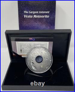 2018 Cook Islands Asteroid Vesta Meteorite 3oz. 999 Silver. 111 Mintage. #5-119