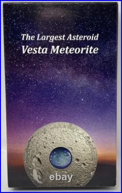 2018 Cook Islands Asteroid Vesta Meteorite 3oz. 999 Silver. 111 Mintage. #5-119