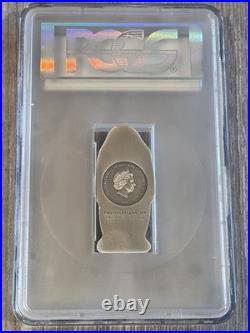 2018-Cook Islands- Emperor Penguin- 88g Silver-PCGS- MS70 Antique Finish- FDOI