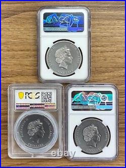 2019, 2020, 2021 Cook Islands Trapped Series 1 Oz Silver Coin MS70