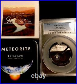 2019 $2 Cook Islands Estacado Meteorite Titanium Silver Coin PCGS MS70 First Day