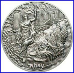 2019 2 Oz Silver $10 Cook Islands TALARIA Winged Hermes Mythology MS70 FDOI Coin