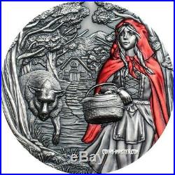 2019 3 Oz Silver $20 Cook Island LITTLE RED RIDING HOOD Fairy Tales Fables Coin