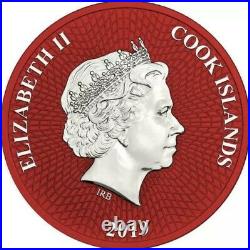 2019 COOK ISLANDS SILVER STARFISH RED COLORIZED 1oz. 999 Silver Coin Box & COA