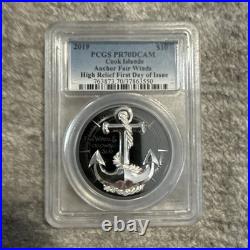 2019 Cook Is. $10 Fair Winds & Following Seas-High Relief PCGS PF70 Ultra Cameo