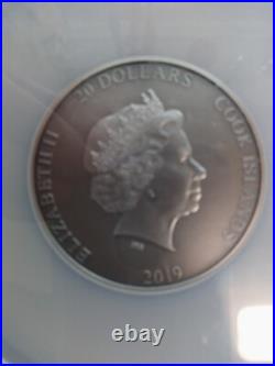 2019 Cook Island $20 Dollar 3 OZ silver COIN 1662405