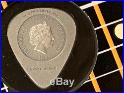 2019 Cook Islands 1/4 oz Silver AC/DC Guitar Pick Coin Limited Mintage