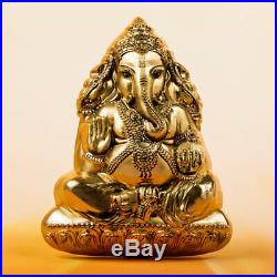 2019 Cook Islands 3 Ounce Lord Ganesha Sculptured Gold Gilded Silk Finish Silver