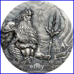 2019 Cook Islands 3 oz Silver Poseidon Gods Of The World Coin
