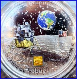 2019 Cook Islands Apollo 11 50th Anniversary 3 Oz Silver Mintage of only 205