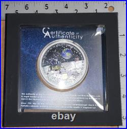 2019 Cook Islands Apollo 11 50th Anniversary 3 Oz Silver Mintage of only 205