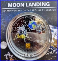 2019 Cook Islands Apollo 11 50th Anniversary 3 Oz Silver Mintage of only 205
