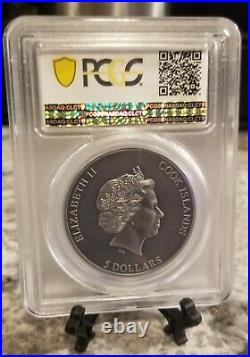 2019 Cook Islands PCGS MS70 Trapped $5 silver coin withbox & COA. POP of 2