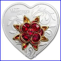 2019 Cook Islands Silver Happy Valentine’s Day Heart Shape Coin