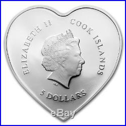 2019 Cook Islands Silver Happy Valentine's Day Heart Shape Coin