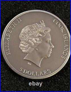 2019 Cook Islands Trapped $5 silver coin withbox & COA