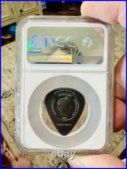 2019 NGC MS 70 COOK ISLAND. 999 Silver $2 WOODSTOCK 50 YEARS GUITAR PICK 1/1969